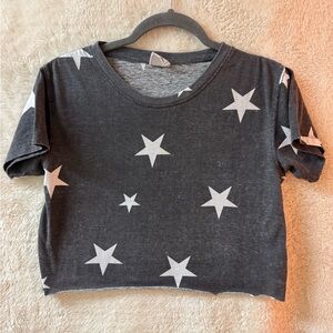 Starry Night Gray Crop Top 100% Cotton